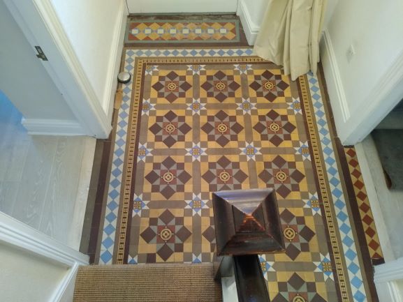 geometric/encaustic hallway